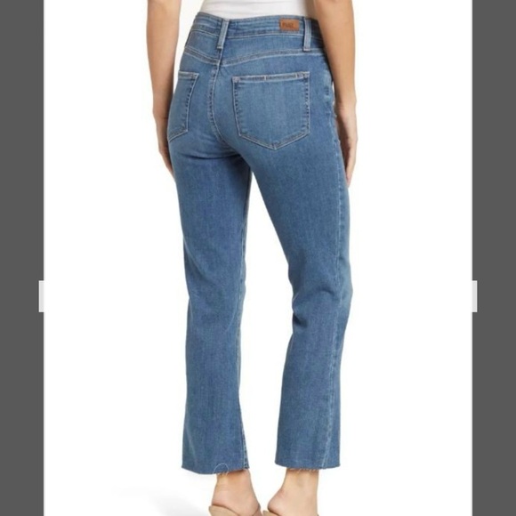 Paige Rory Crop Flare Raw Hem Denim Jeans in Zynn Size 28 - Picture 2 of 9